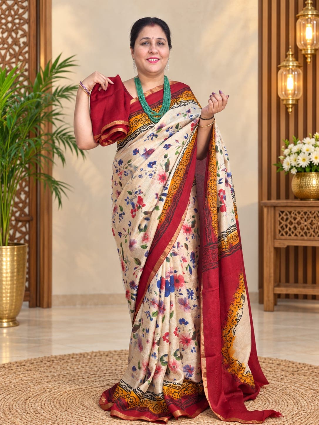 Pure Jute Georgette Saree