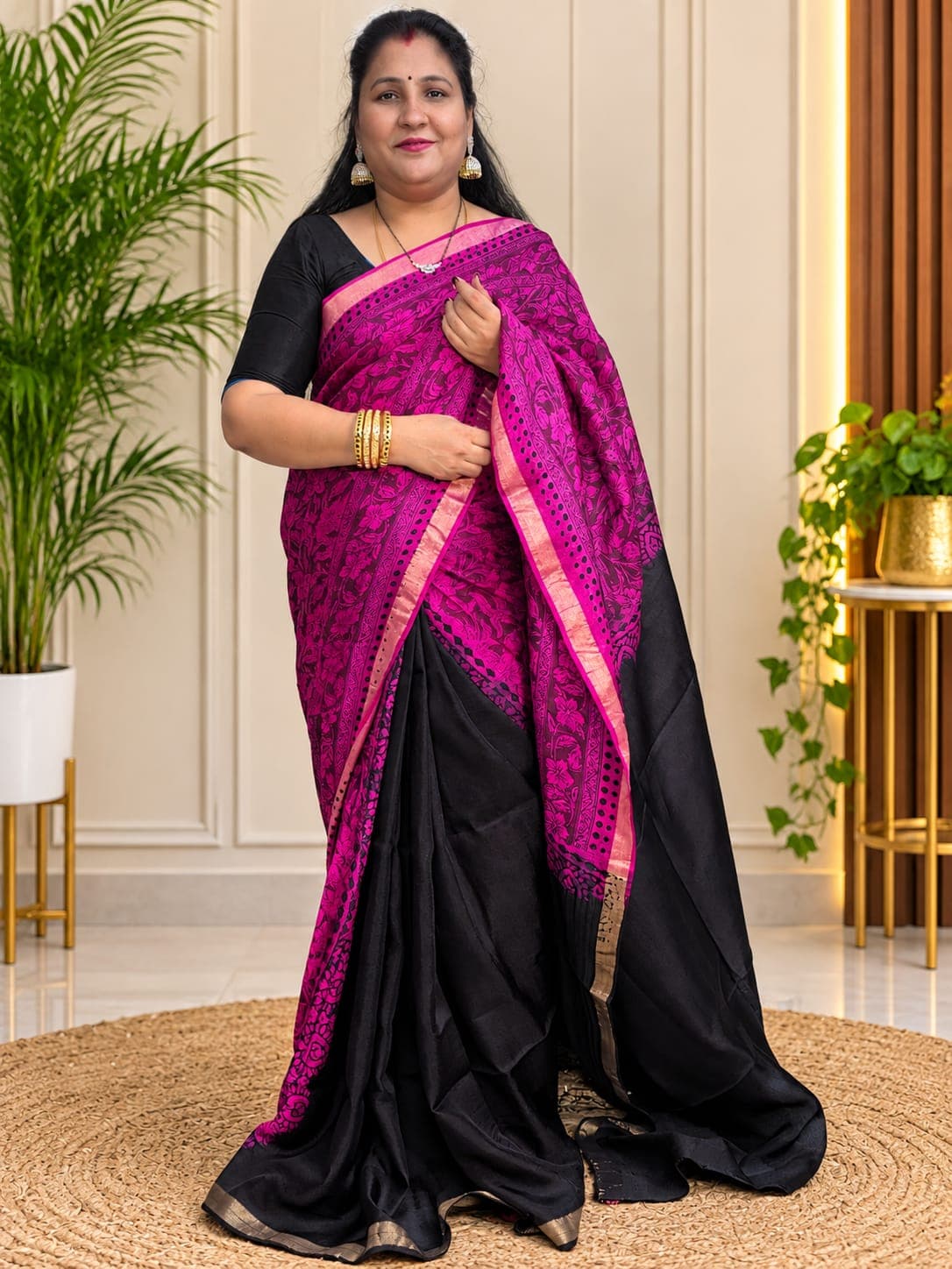 Pure Jute Georgette Partly Pallu Saree